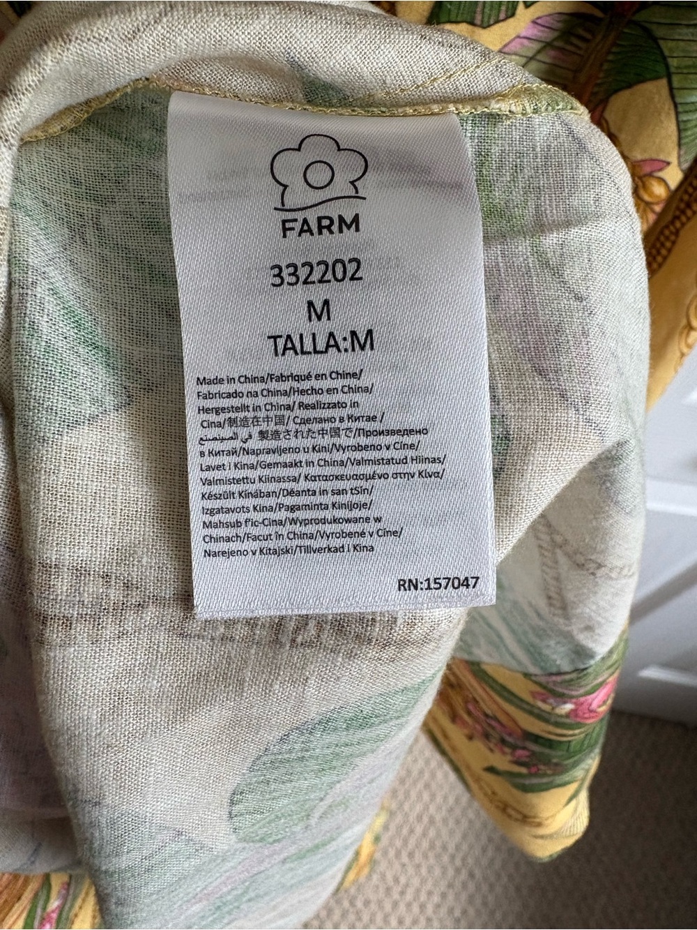 Farm Rio Yellow Tropical Paradise One-Shoulder Maxi Dress Size Medium - Picture 7 of 8